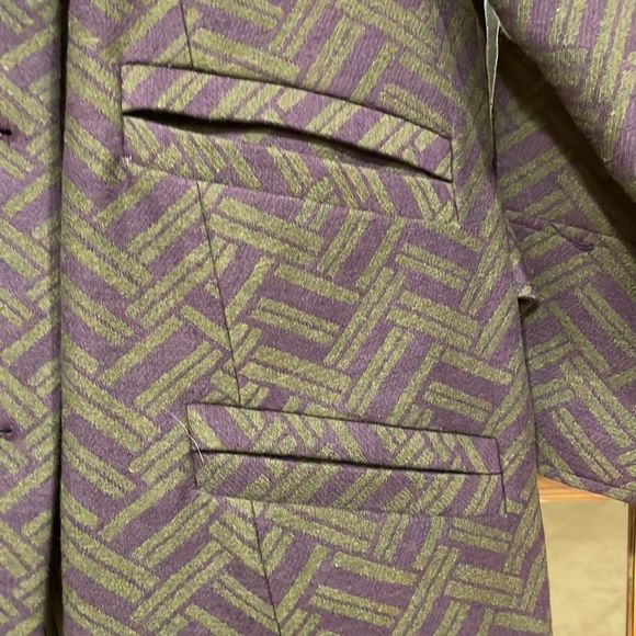 Walter Baker NWT Wool Blend Long Coat Womens size 8 Beautiful! Purple Olive - Picture 6 of 11